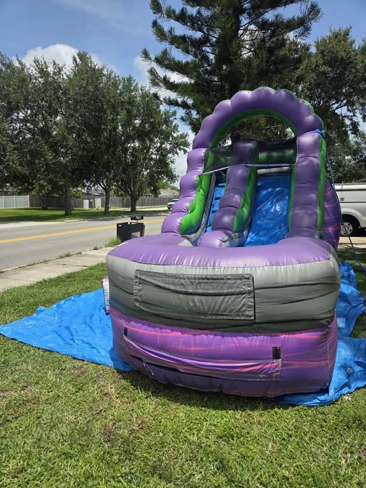 13 FT Purple Rush Water Slide with Pool